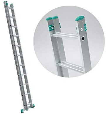 ALVE Echelle transformable 2 plans coulissante extensible 11 marches en Métal Silver 150.0 kg