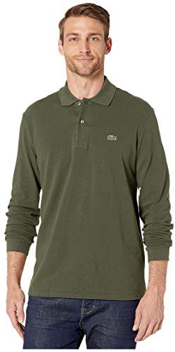 Lacoste Men's Classic Long Sleeve Pique Polo Shirt, Baobab, Large