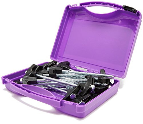 Netagon Tent Awning Camping Heavy Duty Power Peg Hard Ground Pegs, Pack of 20 with Storage Box (Screw Pegs Pro)