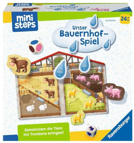 Ravensburger ministeps 4173 Unser Bauernhof-Spiel, Erstes Spiel rund um Tiere, Farben und Formen - Spielzeug ab 2 Jahre