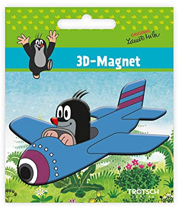 TRÖTSCH - Der kleine Maulwurf Magnet Maulwurf Flugzeug: Magnet für Kühlschrank Whiteboards oder Büroschränke