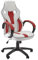 X-Rocker Maverick Gaming Racing Desk Chair, Adjustable Computer Office Chair with Mid-Back Support, PU Leather Height Adjustable Swivel Base with Natural Lumbar Support Curve - WHITE/RED