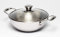 Zinel Wok 5038 Tri-Ply en acier inoxydable avec couvercle en verre 5,5 l 28 cm