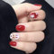 Brishow Weihnachten Nägel zum Aufkleben Schnee Press on Nails mit Elch Rot Künstliche Nägel Kurze Fake Nails 24 Stück für Frauen und Mädchen (b)
