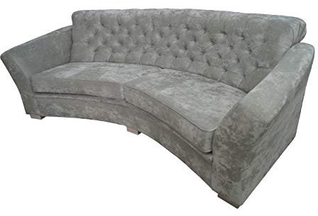 jvmoebel Dreisitzer Halb Runde Couch Chesterfield Polster Sofa Couchen Beige Wohnzimmer