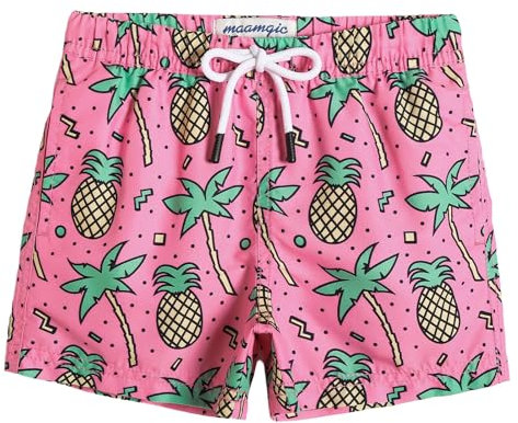 MaaMgic Maillot de Bain Enfant Garçon Short de Bain Garçon Coloré à Séchage Rapide avec Doublure Confortable et 3 Poches pour Plage et Piscine,10-12 Ans