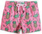 MaaMgic Short de Bains D'Ete Garcons Filles Carton Dinasaure avec Slip Filet Maillot de Bain Enfant a la Plage, Rose Ananas, 10-12 Ans
