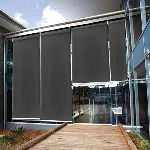EINFEBEN Store vertical pour extérieur, store de balcon, pour protection contre le vent, protection solaire et brise-vue, imperméable, 100 x 240 cm, gris