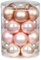 MAGIC Weihnachtskugeln Glas 6cm 20 STK. Christbaumkugeln (Pearly Rose (Rosa Beige))
