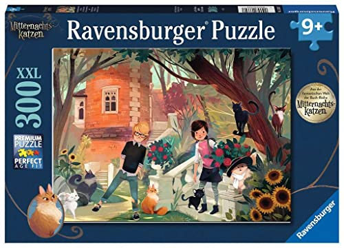 Ravensburger Kinderpuzzle 13330 - Die Katzenflüsterer Nova und Henry - 300 Teile XXL Mitternachtskatzen Puzzle für Kinder ab 9 Jahren