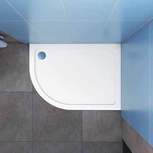 Acezanble 1200x800x30mm Quadrant Stone Resin Left Entry Shower Tray + Free Waste