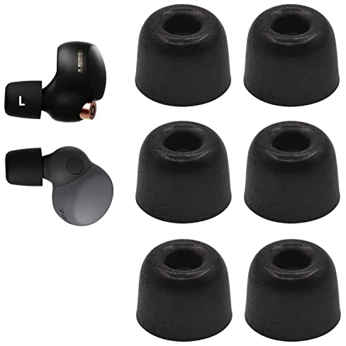 JNSA, Foam4XM4B3PL, Ersatz-Ohrstöpsel für Sony WF-1000XM4 1000XM5 C700n, Linkbuds S, Memory-Schaum-Ohrstöpsel, Geräuschunterdrückend, Größe L, 3 Paar, [passend in Hülle], Schwarz, Größe L