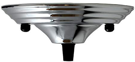 LEDSone Chrom-Einzelauslass-Deckenrosetten-Hängeleuchte in runder Form, 140 mm x 40 mm, Metall-Deckenplatte mit antiker Frontbefestigung und Zubehör für Decken- und Wandbeleuchtung