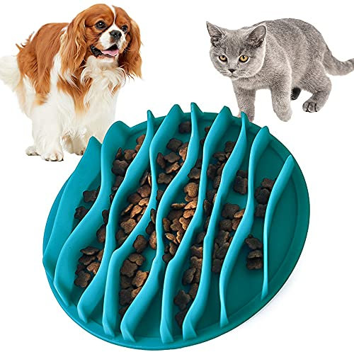 Comedero Lento Perro, Hillylolly Comedero Antivoracidad Perro, Cuencos para Perros Ansiosos, Bol para Perros para Comida Lenta, Comedero para Que Perros Coman Despacio,19 * 19 * 2.8CM