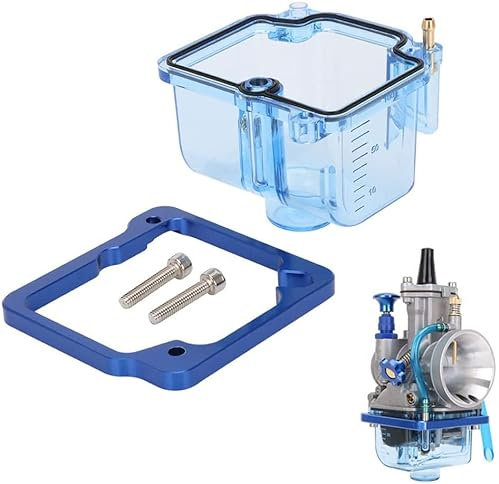 JFG RACING - Motorradvergaser mit transparentem Boden für PWK 21 mm, 24 mm, 26 mm, 28 mm, 30 mm, 32 mm, 34 mm, KSR E.VO OKO KO.SO, Blau