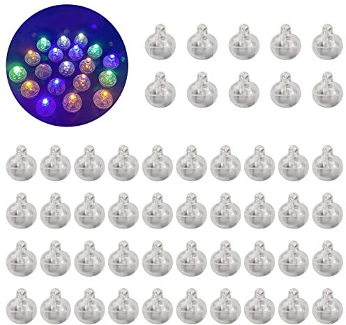 Cozlly Mini LED Lights, 50pcs Wireless Round LED Ball Balloon Lights, Individual Small Paper Lantern Lights Tiny LED Lights for Home Christmas Halloween Wedding Birthday Party Decoration (Multicolor)