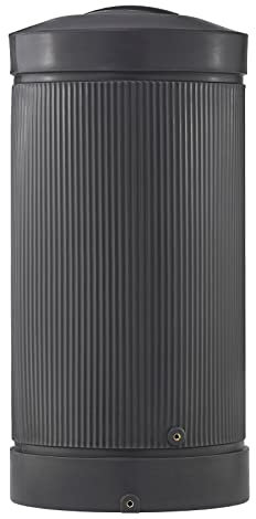 Regentonne 2000l anthrazit Athen Liter aus UV- und witterungsbeständigem Material. Frostsichere Regenwassertonne BZW. Regenfass Regenwassertank mit hochwertigen Messinganschlüssen