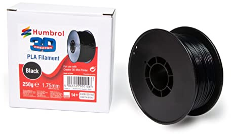 Humbrol AG9174 Black PLA Filament - 3D Printer Filament Spool, 1.75mm Flexible PLA, 3D Printing & Scanning Accessories - Replacement Filament Materials for AG9172 Humbrol Creator 3D Printer