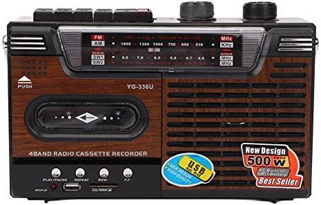 Tragbarer Stereo-Boombox-Kassettenspieler mit AM-FM-SW-Radio, Antenne, Kopfhöreranschluss, USB, Speicherkartenanschluss, Retro-Kassettenrecorder