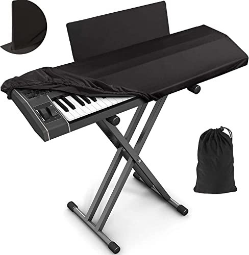 61 Keys Piano Keyboard Dust Cover with Music Stand Opening for Digital Electronic Piano(61,Black)