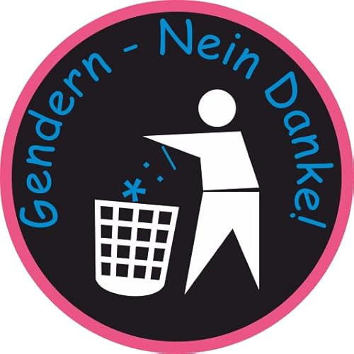 U24 Aufkleber Gendern - Nein Danke schwarz Autoaufkleber Sticker 9 x 9 cm Konturschnitt