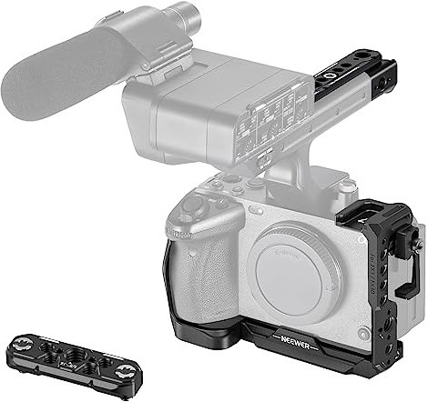 NEEWER FX3/FX30 Jaula con Extensión de Mango XLR,Riel NATO,HDMI Cable Clamp,Base Arca, Camera Cage Compatible con Sony FX30 FX3 Original XLR Handle dji RS3 RS2 Gimbal Estabilizador de Cámara, CA024