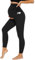 DDOBB Damen Umstandsleggings mit Taschen High Waist Umstandshose Blickdichte Schwangerschaftsleggings Weich Elastisch Umstandsmode Zuhause Yoga Sport(schwarz, L)