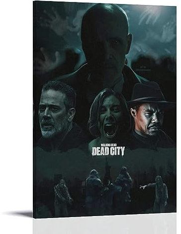 ELedvb The Walking Dead Kunstposter Dead City, Leinwand-Poster, dekoratives Gemälde, Leinwand-Wandposter und Kunstdruck, modernes Familienschlafzimmer-Dekor-Poster, 60 x 90 cm