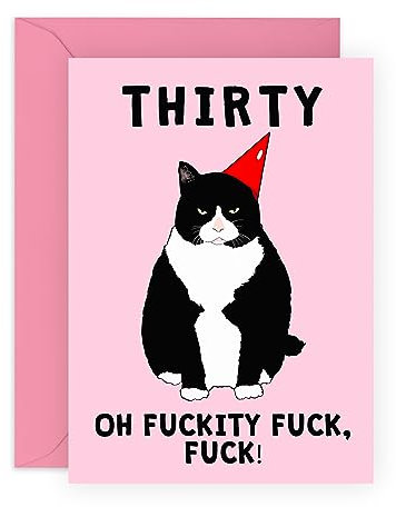 Central 23 Geburtstagskarte zum 30. Geburtstag für Männer und Frauen – Dreißig Grumpy Cat – Ehefrau Ehemann Geburtstagskarte – Happy Thirtieth Birthday Karten für männliche weibliche Freunde – kommt