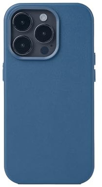 Vegan Leather Case compatible with iPhone 14 Pro Max by Arth | Shockproof, Wireless Charging and Magsafe Compatible | Blue