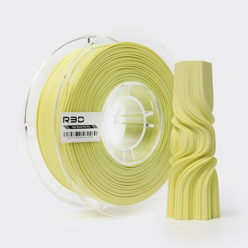 R3D PLA Matte Cream Yellow High Speed Filament 1.75mm 1KG, 3D Printer Filament for 30-600mm/s High-Speed Printing, Dimensional Accuracy +/- 0.02mm, 1kg Plastic Spool, Compatible with AMS