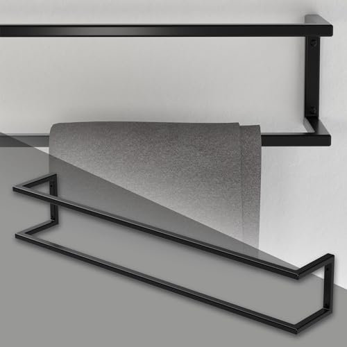 ML-Design Handtuchhalter, Stahl, 15 x 15 x 90 cm, Schwarz, Handtuchregal, Handtuchständer, Handtuchstange, Badezimmer Wandhalterung, Gästehandtuchhalter, Vertikal oder Horizontal Wandmontage