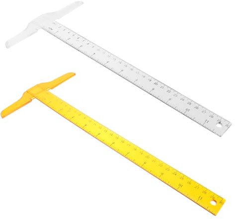 CAXUSD Präzisionswerkzeuge 2 Stk Herrscher Professionelles T- Aus Aluminium Professionelles Lineal in T-form Zeichenquadrat T-lineal Zentimeter Lineal Student Plastik Präzision