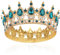 Barocke Diademe Brautkrone Gold Kristall Königin Krone Full Round Mädchen Tiara Grün Strass Prinzessin Karneval Kopfschmuck Schmuck für Halloween Kostüm Hochzeit Prom Geburtstag Party Stirnband