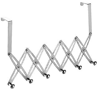 dijiusidy Über der Türhaken aus Edelstahl zum Aufhängen von Handtüchern, Hüten, Krawattenhalter, Büro, Hotel, Badezimmer, Wohnzimmer, Aufbewahrung, Silber