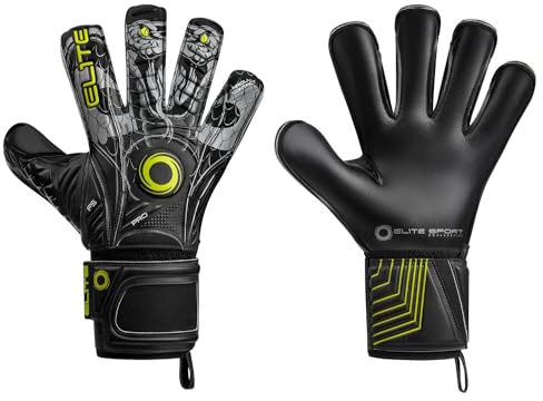 Elite - Torwarthandschuhe Vibora 5 Schwarz/Grün 3D-Muster, 5mm Latex, Verstärkter Rückenschaum, Ballkontrolle, Grip