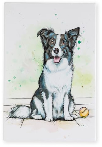 Art of Arora 2850 Border Collie Ceramic Tile Picture Plaque Wall Art 30 x 20cm