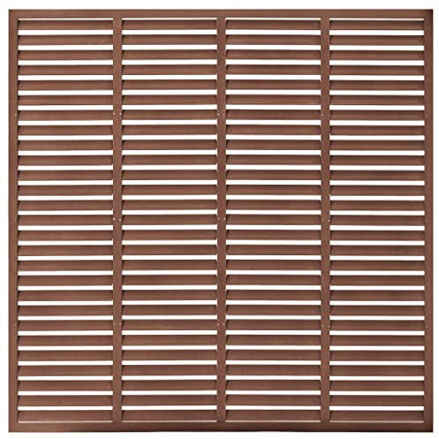 Kangmusi Lamellenzaun WPC 180x180 cm Braun, Doppelstabmattenzaun,Zaun Komplettset, kangmusi318106