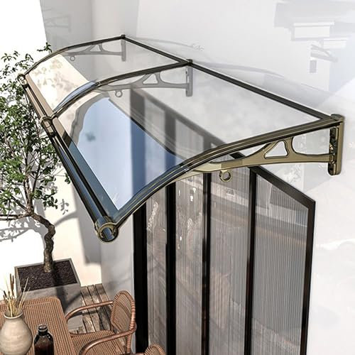 ZCFLWR Regendach für den Außenbereich, selbstreinigendes Fenster-Regenschutzdach, Fenstertür-Markise, Winddichte Veranda-Markise aus Polycarbonat, UV-Regen- und Schneeschutz für Hintertür, Veranda,