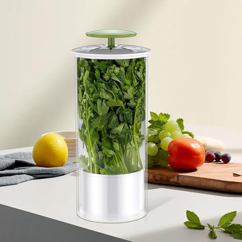 NIHUIFDPY Boîte à herbes avec ligne de remplissage d'eau respirante pour conserver les herbes aromatiques, la coriandre et les herbes fraîches pour réfrigérateur, persil, menthe, coriandre 34 x 14,5 x