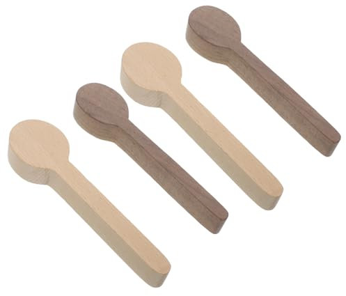 Operitacx 4pcs DIY Spoon Making Kit Unfinished Wooden Spoons Materials for Cooking Weaning