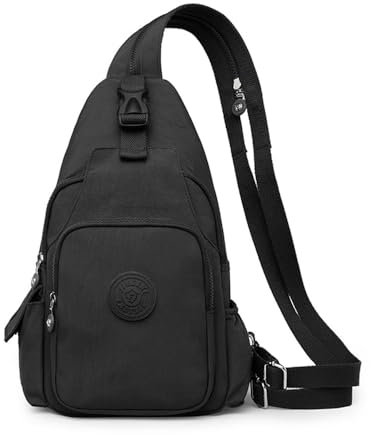 Momoty Kleiner Rucksack für Damen, Schultertasche, Geldbörse, Diebstahlschutz, Reisetasche, lässiger Nylon-Tagesrucksack, Schwarz, Small, Rucksack
