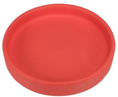 PATIKIL 4.5 Inch Round Ceramic Plant Saucer, Plant Saucer Tray Flower Planter Drip Tray for Indoors Outdoors Patio Balcony, Red