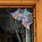 Spiderweb Door Topper, Halloween Door Corner Sign, Spider Webs Stained Glass Window Wall Hanging, Halloween Spider Web Door Corner Corbel Decoration, Daily Home Window Decoration for Home Off (B)