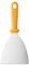 HENDI Spatule de cuisine pour pâte à pizza, robuste, manche ergonomique, grattoir à pâte, coupe-pâte, patule à pizza et séparateur de pâte, 263x132x(H)17mm, acier inoxydable, PP, orange