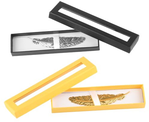 2 STK Metall Feder Lesezeichen mit Geschenkbox, Personalisiert für Frauen Mädchen, Geschenk Leseratten Geburtstagsgeschenke Abschiedsgeschenke Lehrer