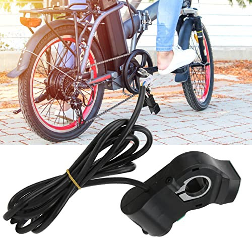 Accélérateur au Pouce, Accélérateur de Vélo électrique écran Rouge Croisière au Pouce et Interrupteur Poignée d'Accélérateur de Vélo électrique en Plastique Noir pour Différents