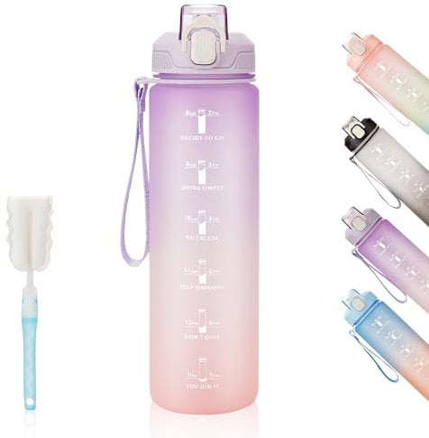 YC Kitchen Gourde Sport 1L -Bouteille d'eau, étanche et sans BPA Bouteille d'eau de sport pour le fitness, la gym et les sports de plein air