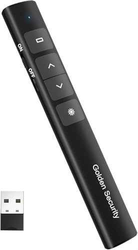 Presenter, Powerpoint Fernbedienung 2.4 GHz Wireless Pointer | Präsentationsfernbedienung Präsenter via USB Empfänger, für Windows/Mac/Linux/Android/PowerPoint, für Büro, Klassenzimmer