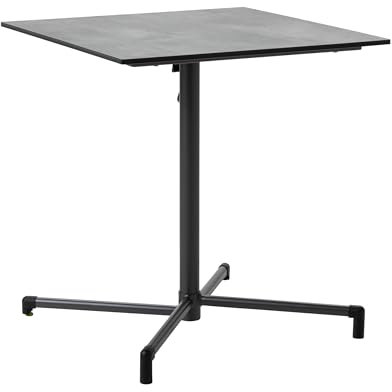 Dehner Gartentisch Capri, Balkontisch klappbar, bis zu 4 Sitzplätze, 70 x 74 x 70 cm, Metall pulverbeschichtet, grau